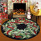 SHACOS Weihnachten Teppich Rund rutschfest 150cm Wohnzimmerteppich Kurzflor Waschbarer Weihnachtsdeko Teppich für Wohnzimmer, Schlafzimmer, Kinderzimmer, Küche