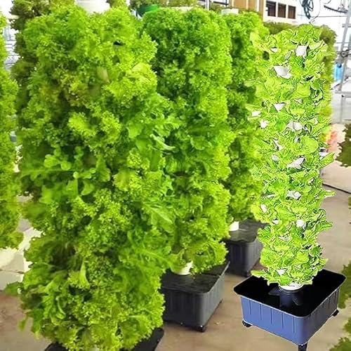 Aquaponics - Juego de torre hidropónica vertical con 45 agujeros para invernadero de granja
