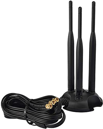 A22DS Bolwins Dualband WLAN Antenne 2,4 GHz/5,8 GHz mit 3x6dBi Verstärkung, 3m Kabel & Magnetfuß – Universelle SMA-Antenne für Router, USB-Adapter, PCI-Karten und stabile Wi-Fi-Verbindungen