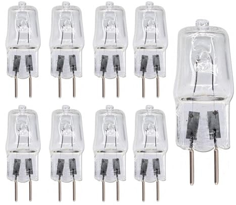 UGEFKMQ 10Pc G6.35 Halogen Light Bulb 220V 75W G6.35 Halogen Lamp 100W Transparent Capsule Halogen Bulb GY6.35 50Watt 2 Pin 220-240 Volt Dimmable 35W