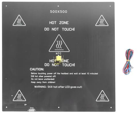 3D-Drucker-Heißbett, 24 V, 350 W, Hochleistungs-Aluminiumlegierung, 500 X 500 Mm, mit Selbstklebender, Schnell Erhitzender Bauoberfläche, 3D-Drucker-Heizbett-P