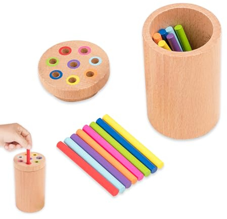 TenaLucy Montessori Spielzeug,Jouet Enfant 2 en 1 Jouets en Bois Enfants Jouets Montessori 1 An Jeu Montessori Jeux Montessori 1 2 3 An Montessori Spielzeug Ab 1 Jahr