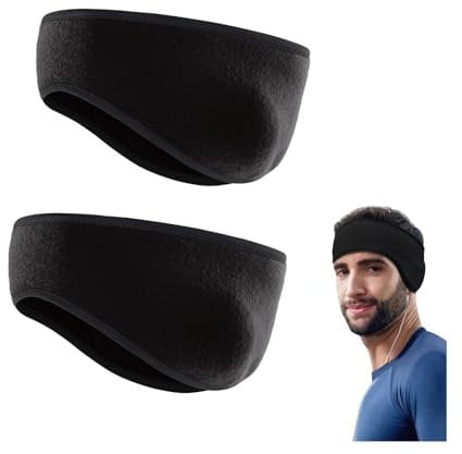 Shirene Fleece Ohrenwärmer Stirnband,2 Stück Winter Stirnband Sport Stirnbänder Ohrenschützer für Damen und Herren Winddichtes Warmes Ohrenschutz für Winter Radfahren Laufen Wandern Fitness