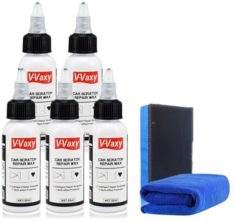 V-Vaxy, Vaxy Car Scratch Repair Wax, Liquid Glass Car Polish, Car Wax Scratch Removal Kit, Car Paint Scratch Repair, Scratch Repair Wax for Cars, Faded Car Paint Restorer (5*pcs)