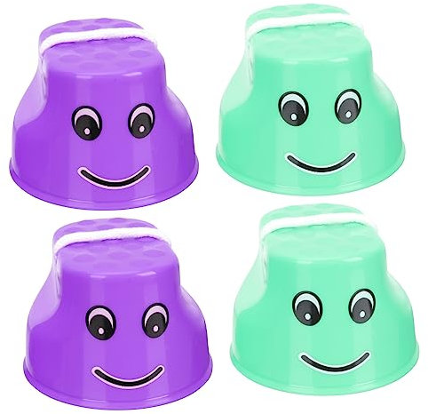 Abaodam 4 Stück Fass Stelzen Laufstelzen Aus Kunststoff Entzückende Kinderstelzen Für Sensorisches Gleichgewichtstraining Kindergarten-Eltern- - Plastik Green