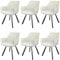LEWE Esszimmerstühle 6er Set Drehbar, 180° Drehstuhl, Ergonomisch Polsterstuhl, Küchenstühle mit Armlehne, Metallbeine, Kurzflor-Stoff für Esszimmer Wohnzimmer Schlafzimmer, Beige