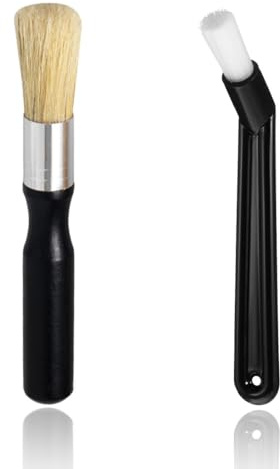 COYUN 2 Pcs Barista Pinsel, Reinigungspinsel Kaffeepinsel, Kaffee Pinsel, Kaffeebürste Reinigungsbürste Kaffeepulver Für Kaffeemühlen Espressomaschine Barista Zubehör Küchenpinsel, Naturborsten