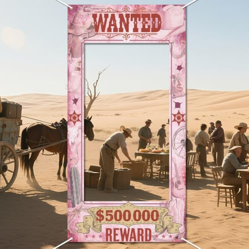 WADORN Wanted Poster Thema Party Dekoration Hintergrund, 180x90cm Große Banner Hintergründe Mit Western Cowboy Cowgirl Wanted Schild Fotografie Hintergrund Für Eine Wilde Rustikale Geburtstagsparty