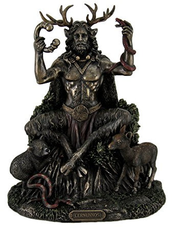 Veronese Design Cernunnos keltischer gehörnten Gott der Tiere und die Unterwelt, Statue 22,9 cm