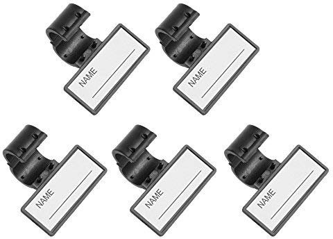 Beautyflier Namensschild-Clip für Stethoskop, Kunststoff, 5 Stück, Rectangle(White/Black), 5