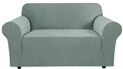 BellaHills Dicke 2-Sitzer-Sofabezüge für 2-Kissen-Couch Stilvolle Muster-Sofabezüge für Sofa Stretch Jacquard Sofa Schonbezug für Wohnzimmer Hund Haustier Möbelschutz (2-Sitzer, Salbei)