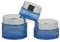 Lot de 2 bocaux vides réutilisables en verre bleu 30 ml avec couvercles argentés et bouchon intérieur, bleu