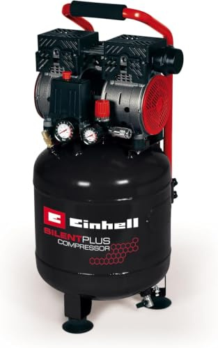 Einhell Kompressor TE-AC 24 Silent (leiser Kompressor, 750 W, max. 8 bar, öl- und servicefreier Motor, 24 l-Tank, Manometer und Schnellkupplung, Sicherheitsventil, inkl. Reifenfüller digital)