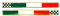 4R Quattroerre.it 32110 Autocollant 3D Drapeau Italie Damier Droite Gauche HQ, 110 x 10 mm