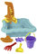 Wader 72012 - Happy Summer pastellfarbener Sandkasten mit Mühle, Eimer, Schaufel, Rechen, Boot und Sandform, ca. 35,5 x 35,5 x 14 cm groß, ab 12 Monaten, ideal als Geschenk für kreatives Spielen