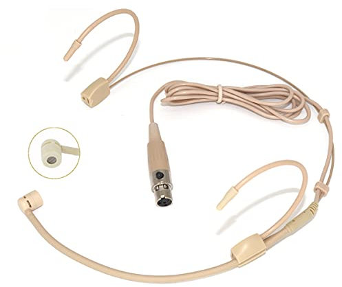 XGWTH Headset Microphone Double Over Ear Earset Headworn Mic Condenser Cardioid Compatible with Shure Wireless System Bodypack Transmitter Mini 4 Pin XLR TA4F Plug