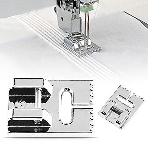 Pintuck Nähfuß, 9 Rillen Elektrische Haushaltsnähmaschine Biesennähfuß Gerollte Saum Druck Fuß für Meisten Nähmaschinen(9 Presser Foot)