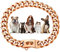 Rose Gold Chain Dog Collar 15mm 18K Gold Cuban Link Dog Collar with Secure Snap Buckle Gold Dog Chain Metal Collar for Small Medium Pitbull (15mm, 24)