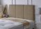Alton Padded Paneled Divan Bed Headboard | Chenille Fabric Headboards for 4ft Small Double Bed Frame | Elegant design wooden material headboards for beds (Stone,4ft Small Double Height-20inch)