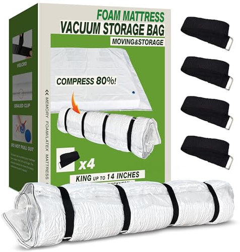 King Mattress Bag for Moving Storage, 5 Mil Heavy Duty Mattress Cover, Thick and Tear Resistant (King)