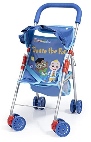 Bayer Design 21511AA Puppenbuggy mit Dach und Tasche, Doppelrädern, Gurt, integriertem Korb, faltbar