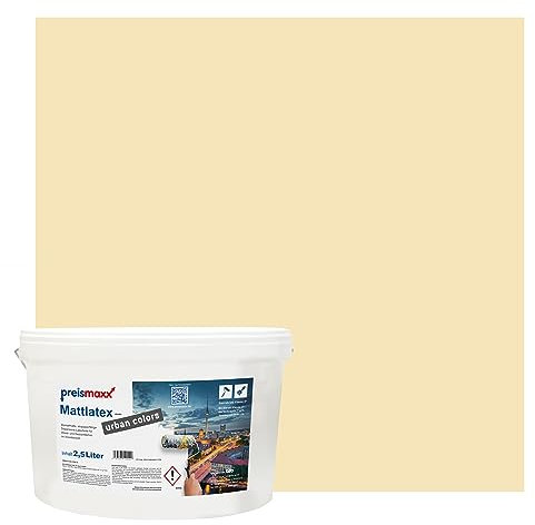 Preismaxx Mattlatex Farbe für Innen urban colors, bunte Wandfarbe Latexfarbe matt, beige, champagner, champagne 10L