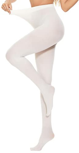 DUCMODA Collant Femme Taille Haute 80 denier Doux Semi Opaque Extensible Crème l
