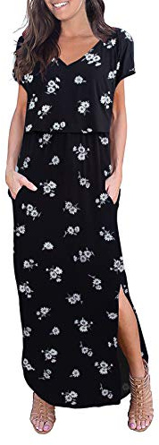 Smallshow Longue Robe Allaitement Femme Split Dress Grossesse Maternité SVP121 L