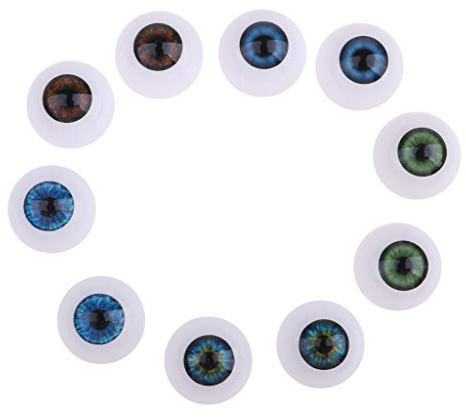 5 Paare Realistische Menschliche Augen, Halbrunde Augäpfel Gruselige Augen, Große Hohle Augäpfel Bärenaugen, Plastik Hohlige Augäpfel Horror Puppen Augen für Halloween Party Dekor Requisiten, 24 mm