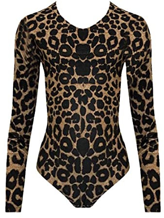 21Fashion Damen Mädchen Stretch Turnanzug Kinder Schule PE Ballett Tanz Gymnastik Full Sleeves, braun, 5-6 Jahre