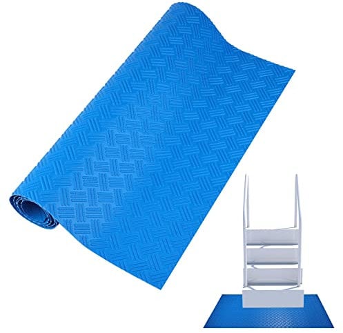 TOYMIS 90x40cm Alfombra Escalera Piscina, Protector Escalera Piscina Antideslizante Alfombra para Piscina Suministro de Piscina Alfombrilla para Escalera de Piscina (Azul)