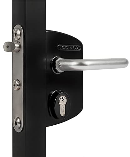 Locinox LPKQ Panikschloss für Drehtore Anti-Panik Schloss für Fluchtwege RAL 9005 | 40-60 mm Rahmenbreite