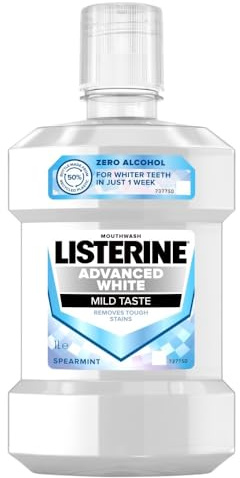 Listerine Advanced White Soft Flavour 1000 ml, 1 - Stain Removal, Teeth Strengthening - Mouthwash - Whitening