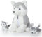 MorisMos Plüschtier-Husky, groß, 40 cm, realistischer Hund mit 2 Kawaii-Welpen, riesiger Husky, Plüsch-Spielzeug, Geschenk für Mädchen, Jungen, Geburtstag, Weihnachten, Dekoration