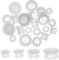 GORGECRAFT 24Pcs 4 Sizes Salt and Pepper Shaker Stoppers Silicone Stoppers 16mm 12mm 10mm 8mm Inner diameter Replacement Plug Bottle Caps Reusable White Round End Cap for Bottles Pipes Flower Pots