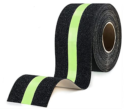 Skyzone Anti-Rutsch-Klebeband, Leuchtband, rutschfest, Sicherheitsband, hohe Traktion, Griffband, Warnband, geeignet für Treppenprofilen, Rampe, Innen- und Außenbereich (5 m x 5 cm)