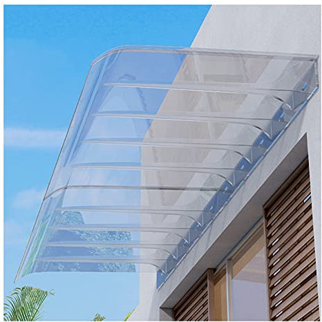 Front Door Canopy Outdoor Awning,Polycarbonate Front Door Canopy,Modern Polycarbonate Patio Porch Shade Shelter Silent Eaves Canopies,Patio Porch Shelter,Transparent ( Size : 40*330cm/15.7*129.9in )