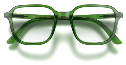 LONDON MOLE Brillen | Hollywood-Lesebrille | Quadratische Lesebrille | Coole Leser | Stilvolle Lesebrille | Unisex | Federscharniere | Transparentes Grün | + 1,5 Vergrößerung
