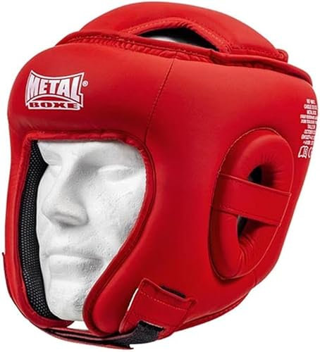 Casque de Boxe Compétition Metal Boxe (MB470) Rouge Senior