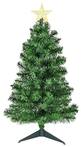 DUUDO 3FT Premium Hinged Artificial Holiday Small Mini Christmas Tree for Tabletop,Home, Office, Indoor and Outdoor Holiday Decoration,Easy Assembly Metal Hinges & Foldable Base