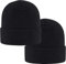 2 Stück Classics Beanie Mütze Herren Damen,Unisex Wintermütze,Knit Cuffed Beanie Hat,Dehnbar Weiche Strickmütze für läuft Autofahren Radfahren Arbeiten Outdoor (Schwarz und Schwarz,2 Stück)