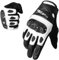 WTACTFUL Motorradhandschuhe aus Ziegenleder mit Carbon-Knöchel für Damen und Herren Touch-Screen Motorrad Handschuhe Schwarz M