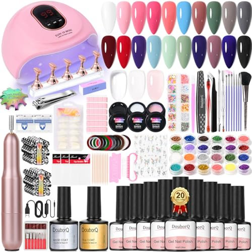 20 Farben Nagellack Set Nagelfräser für Gelnägel mit UV Lampe für Gelnägel set,nagelfräser,Nagelzubehör, ,Nagelfeilen,Nagelstudio Set für UV Nageldesign Gelnägel Nagelset Nail Art Geschenke Frauen