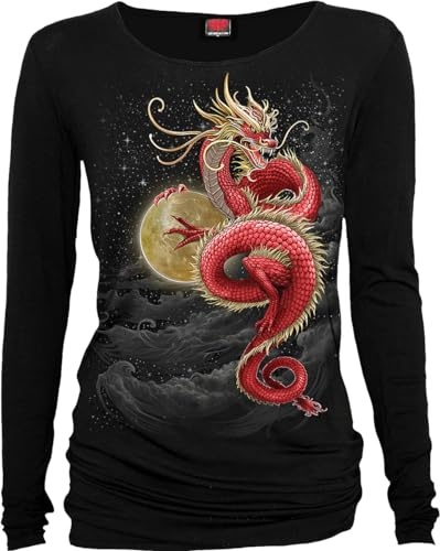 Spiral Shenlong Frauen Langarmshirt schwarz Basics