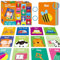 50 Stück Erste-Wort-Flashcards, beidseitige Lernkarten Alphabet, Lebensmittel, Tiere, Formen, Farben, Fahrzeuge, Körperteile mit 2 wiederverschließbaren Ringen, Lernwerkzeug für Vorschule, Kleinkinder