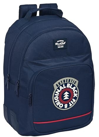 Blackfit8 M773a Doppel-Rucksack, anpassbar, recycelbarer Stoff, ideal für Kinder verschiedener Altersgruppen, bequem und vielseitig, Qualität und Widerstandsfähigkeit, 32 x 15 x 42 cm, Unisex, Kinder