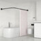 Duschvorhangstange L Form 70-100x90-120cm, Verstellbare Duschvorhangstange Ohne Bohren/Bohren, Badezimmer Badewanne Ecke Duschstange, Schwarz
