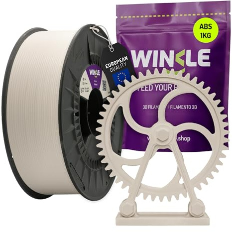 WINKLE ABS Filament 1.75mm Naturfarbe, 1kg Spule, 3D Drucker Filament | Filament, Hoch Temperaturbeständiges, 3D-Druckmaterialien, Hohe Festigkeit und Schlagfest, Technisches