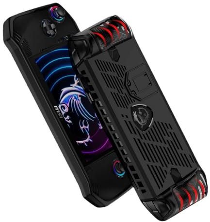 JiangJiangBao Coque de protection en TPU pour console de jeu portable MSI Claw A1M, résistante aux chutes et à l'usure Noir