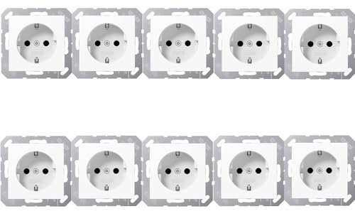 10x Jung A1520WW SCHUKO® Steckdose Alpinweiß Serie A